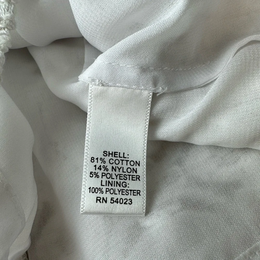 BANANA REPUBLIC Sleeveless White Lace Top Full Back Zip | Size 2 - Picture 11 of 13